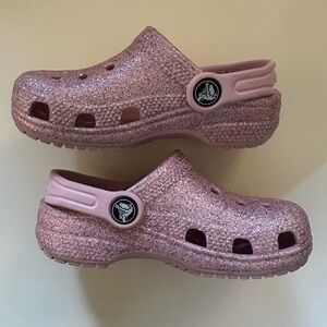 Pink Glitter Crocs